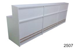 BALCÃO PARA RECEPÇÃO RETO 3 MÓDULOS - 01 GAVETA CADA MÓDULO - MDF 30mm