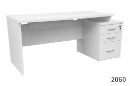 Mesa Reta Pedestal - Linha 30mm - Branca