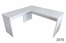 Mesa em L s/ gavetas - Linha 30mm - Branca ou Cinza