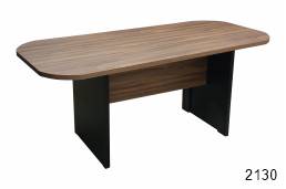 Mesa Reunião Retangular/Semi Oval - Linha 30mm - Preto c/ Madeirado